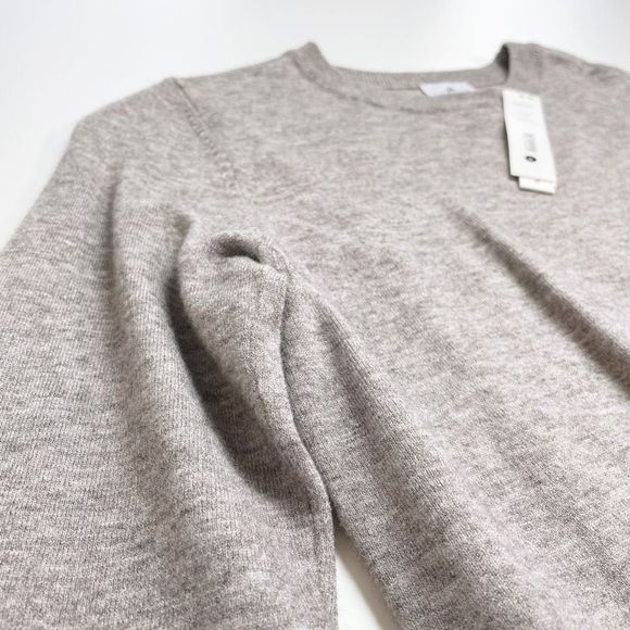 AQUA X Madeleine Thompson Thunderbolt Pullover Crew Sweater Heather Grey S NWT - Picture 5 of 7